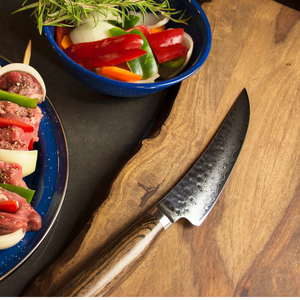 Cuchillo Deshuesador de Damasco Forjado a Mano, Cuchillo Profesional para Recortar y Deshuesar Carne, Cuchilla de Cocina de Acero Inoxidable Afilada como una Navaja - Product Image 4