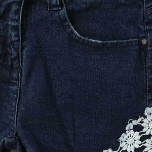 Pantalones Cortos Vaqueros Bordados de Última Tendencia para Mujer, Casuales, de Cintura Media, Tallas Grandes, con Botones, Transpirables, Precio Asequible al por Mayor - Product Image 3