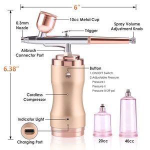 Kit aérographe sans fil rechargeable USB, pistolet de pulvérisation portable pour tatouage, maquillage des ongles, peinture, usage beauté - Product Image 3