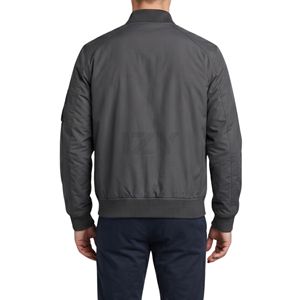 Slate Gray Urban Minimalist Bomber <b>Jacket</b> For <b>Men</b> Casual <b>Flight</b> Wear Matte Polyester Matching Elasticized Bomber <b>Jackets</b> - Product Image 2