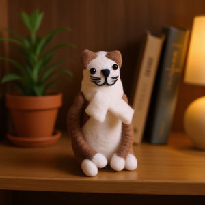 ตุ๊กตาแมวทำจากผ้าสักหลาดขนาดเล็ก สำหรับตกแต่งบ้านอย่างมีสไตล์ - Product Image 2