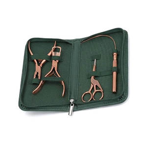 Kit d'extension capillaire professionnel en acier inoxydable de qualité supérieure avec micro-liens en plastique à maintien renforcé, outils et pinces de pose - Product Image 5