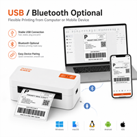 Imprimante d'étiquettes d'expédition thermique Bluetooth USB 4x6 150 mm/s 203 DPI Imprimante de codes-barres compacte pour la logistique e-commerce