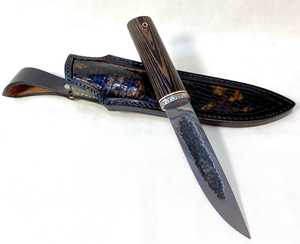 Hunting Knife With Wood Handle Drop Point Blade Carbon Steel Straight Edge <b>Leather</b> Sheath Outdoor Survival <b>Tool</b> - Product Image 3