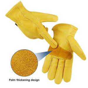 Reinforced Cowhide Grain Leather Driving <b>Gloves</b> Industrial Safety Hand Protection Heat Resistant Durable Gardening <b>Gloves</b> - Product Image 3