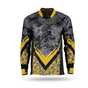 Camiseta de Paintball Personalizada de Manga Larga, Diseño de Camuflaje Gris y Amarillo, Ropa para Actividades al Aire Libre, Ajuste Universal - Product Image 1