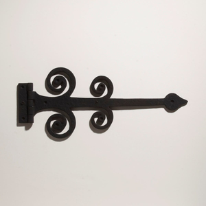 Bisagras rústicas de hierro fundido con forma de T, acabado negro mate, estilo punta de lanza, herrajes decorativos para puertas de granero de madera rústicas y jardín. - Product Image 5