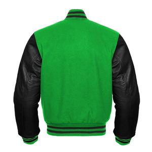Vestes universitaires noires en satin, vestes de baseball en satin de soie, vestes Letterman en polyester satiné - Product Image 1