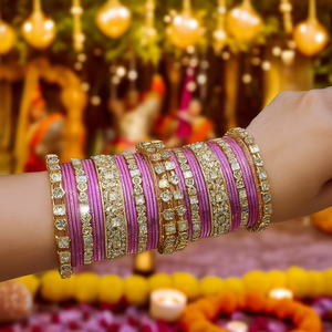 Fashion Jewelry <b>Sets</b> Sparkling Austrian Stone Fancy <b>Bangles</b> for Wedding & Festive Wear - Product Image 3