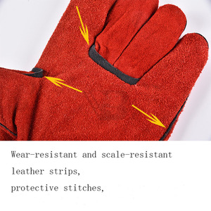 ถุงมือหนังสำหรับงานหนัก ทนความร้อน ใช้ได้ทุกฤดู สำหรับงานเชื่อม  แบบ unisex  พร้อมเสริมความแข็งแรงบริเวณนิ้วโป้ง - Product Image 6