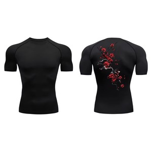 New Design Customized Sublimated Rashguard High Quality Polyester Men's Rashguard Short Sleeve Training Rashguard - Product Image 4