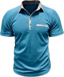 Polo de alto rendimiento para hombre en color verde azulado con ribete gris en contraste |   Tela Elástica en 4 Direcciones que Absorbe la Humedad |   Polo Deportivo de Corte Atlético - Product Image 2