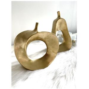 Vases décoratifs modernes en métal doré, design creux, sculpture de table pomme/poire, pour la maison et le bureau – Vente directe usine - Product Image 1