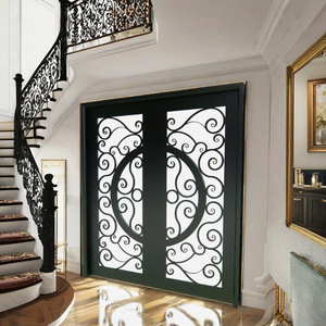 Puertas Principales Modernas de Hierro Forjado para Casas – Diseños Decorativos de Puertas de Entrada con Vidrio, Arcos y Construcción Metálica Resistente - Product Image 3