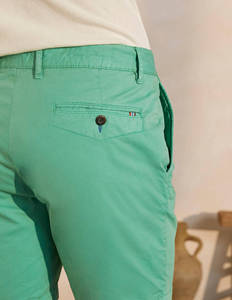 Shorts en coton pour hommes avec broderie chien, taille mi-haute, style décontracté, vert - Product Image 4