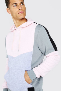 Men's <b>Light</b> Blue Hooded Tracksuit Full Length Sweatshirt Jogger Set Solid Color Casual Spring Wear 100% Cotton Breathable - Product Image 6