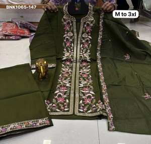 Conjunto de Kurti de Seda Muselina de Alta Calidad con Bordado a Mano, Pantalones Plazzo y Dupatta, Venta al Por Mayor, Moda Femenina - Product Image 6