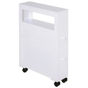 White Bathroom Side Storage Cabinet Practical Bathroom Shelves - Product Image 2