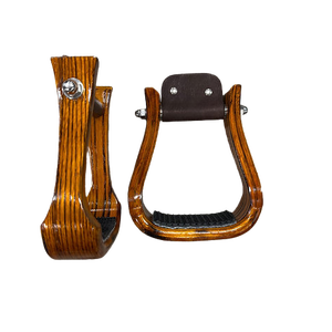 Estribos de madera azul con acolchado negro, herrajes SUS304, árbol de plástico para silla de montar western, personalizables - Product Image 5