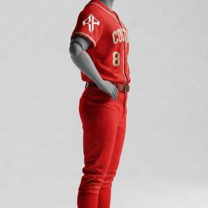 Ensemble d'uniformes de baseball avec logo blanc, manches courtes, col rond pour homme, 100% polyester, coupe régulière, fermeture à boutons par RIVIAN ATLANTIC - Product Image 4
