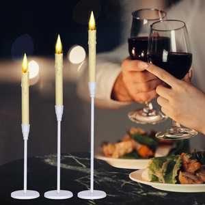 Support de bougie en aluminium blanc moulé à la main, écologique, centre de table pour anniversaire, Noël, Pâques, mariage, fête - Product Image 6