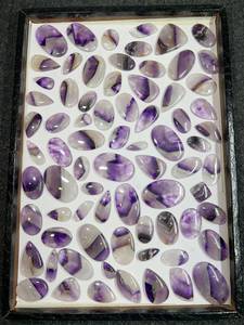 Cabochons d'améthyste naturelle, formes variées, pierres précieuses violettes polies en vrac pour la fabrication de bijoux - Product Image 4
