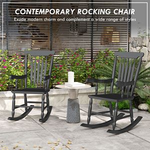 Set di Sedie a Dondolo Rustiche in Rattan con Schienale Alto, Sedute Durevoli per Esterni, Ideali per Giardino e Relax, Pieghevoli per Uso in Villa - Product Image 4