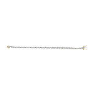 Pulsera de tenis de oro amarillo para mujer con diamantes redondos de 3.08 ct, engaste en canal, estilo clásico, para uso diario - Product Image 2
