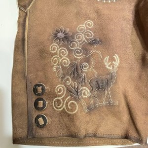 Men's Lederhosen Shorts High Waist Embroidered <b>Animal</b> <b>Pattern</b> Button Fly Vintage Breathable Casual Shorts Trachten Bavarian - Product Image 3