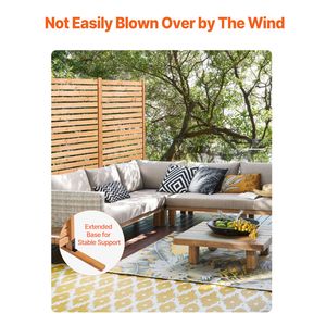 Pannello Decorativo Autoportante Pieghevole in Legno per Esterni 91,4 cm L x 193 cm H - Schermo Privacy per Patio - Product Image 3