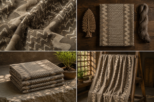 Tissu imprimé en chevron aux tons terreux, vente en gros, textile en coton texturé à motif zigzag pour ameublement, coussins et décoration intérieure - Product Image 3