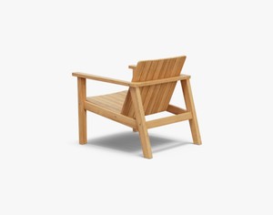 Ensemble de chaise longue d'extérieur en teck moderne et repose-pieds assorti à lattes - Product Image 4