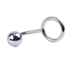 Anillo para Pene de Metal Plateado con Tapón y Bola, Impermeable, Ajustable, Accesorio Íntimo para Adultos, para Estimulación - Product Image 3