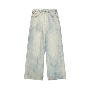 MEESAM LEATHER HOSIERY Jeans de mezclilla unisex 100% algodón de secado rápido, cintura alta, peso pesado, estilo vintage, corte regular, rectos, con relieve - Product Image 4