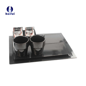 Set di vassoi elettrici senza fili ecologici in acciaio inossidabile per forniture alberghiere e servizio in camera per l'ospitalità domestica - Product Image 1