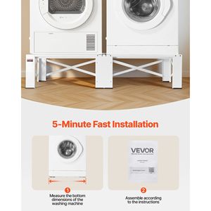 Piedistallo per Lavatrice Altezza 12 Pollici con Capacità di Carico 700 Libbre Piedini Antiscivolo Dimensioni 28,3 X 28,3 Parti per Elettrodomestici Lavatrice Asciugatrice - Product Image 5