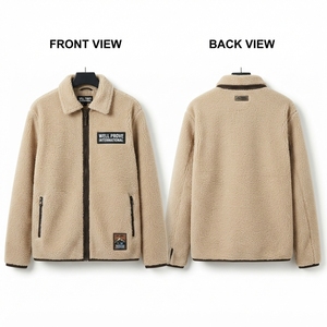 Chaqueta Premium de Sherpa con Forro Polar Teddy de 450GSM para Hombre, 100% Lana, Transpirable, con Cierre de Cremallera, para Otoño - Product Image 4