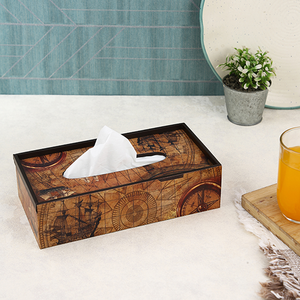 MDF Eco-Friendly Design for Home hotel <b>table</b> <b>cars</b> Use Printed Wooden Floral Pattern Handmade Wood Tissue Box with printed - Product Image 2