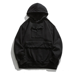Nouveau Hoodie d'Hiver Homme Lourd Personnalisé Multi-Poches avec Poche Avant, Poche Discrète et Design Strass en Molleton 100% Coton - Product Image 4