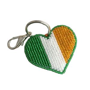 Hecho bordado a mano con cuentas diseño de corazón bandera India elegante llavero y llavero de lujo nuevo Top de lujo por Hiba Enterprises - Product Image 1