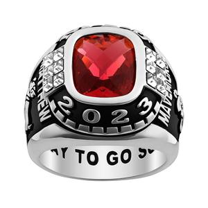 Anillo de Graduación Personalizado de Plata de Ley 925 para Hombre, con Piedra de Nacimiento, Anillo Escolar o Universitario, Regalo de Graduación Personalizado para Estudiantes - Product Image 1
