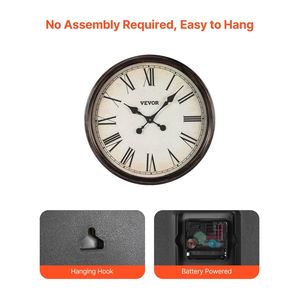 Orologio da parete silenzioso da 20 pollici a batteria con numeri romani per l'arredamento del soggiorno - Product Image 5
