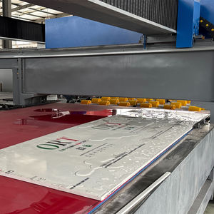 4 Eksenli Monoblok PLC Mermer Sinterlenmiş Taş Otomatik Üretim Hattı Köprü Testere Kesme Makinesi, Çevirme Tablalı Bantlı Konveyör ile - Product Image 5