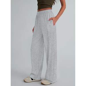 2025 2025 otoño moda Queen mujer pierna ancha holgado acanalado pijama pantalones XL tamaño cómodo salón pantalones de chándal trajes - Product Image 3