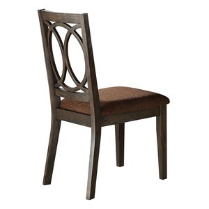 Jameson Brown Fabric & Espresso Finish <b>Dining</b> <b>Chair</b> Set of 2 - Product Image 1