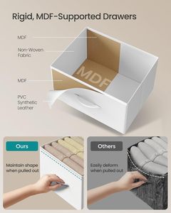ตู้ลิ้นชักผ้า 4 ชั้น สไตล์โมเดิร์น สีขาว สำหรับห้องนอนและห้องนั่งเล่น เฟอร์นิเจอร์แบบตั้งพื้น - Product Image 4