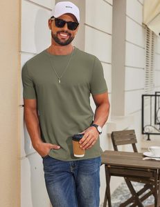 Camiseta Básica Personalizada para Hombre, Cuello Redondo, Manga Corta, Tejido de Punto, Secado Rápido, Ecológica, Transpirable, Spandex/Algodón, Casual, Venta al Por Mayor - Product Image 2