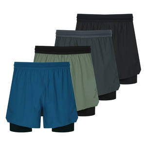 Pantalones Cortos Deportivos 2 en 1 de Secado Rápido para Hombre, Transpirables, con Banda Elástica, Bolsillo Trasero, para Entrenamiento - Product Image 4