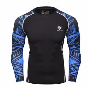 Maillot de bain à manches longues pour homme, protection UV, séchage rapide, surf, plage, vêtements de compression athlétiques - Product Image 1