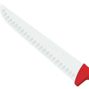 Couteaux à viande professionnels en acier inoxydable avec lame à rainures et manche rouge confortable pour la restauration commerciale - Product Image 3